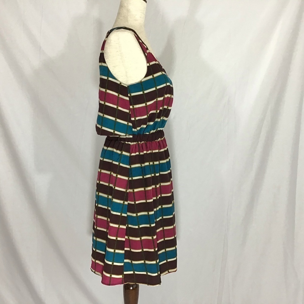 Ezra Dress Size S Mini Tank Striped Open Back Multicolor Sleeveless Blou… - Picture 4 of 7